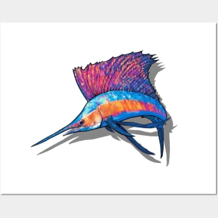 A Sailfish in the Ocean Posters and Art